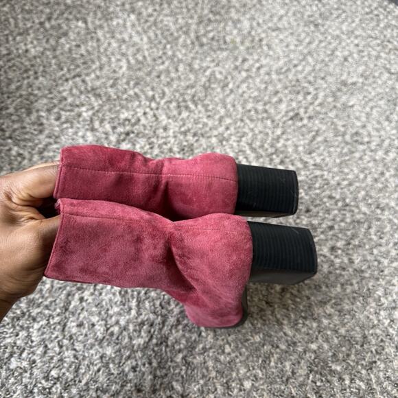 VTG Y2K Chadwick’s Boots Red Suede Leather Square Toe Block Heel Size 8 M Retro - Picture 7 of 11